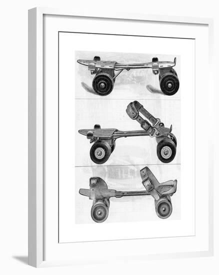 Three Different Kinds of Roller Skates-null-Framed Giclee Print