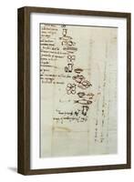 Three Different Lists of Foods Described with Ideograms, 1518-Michelangelo Buonarroti-Framed Giclee Print