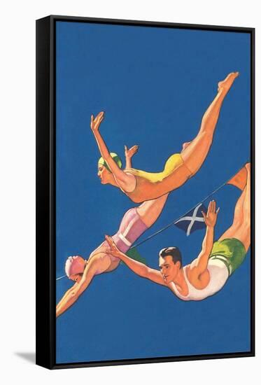 Three Divers-null-Framed Stretched Canvas