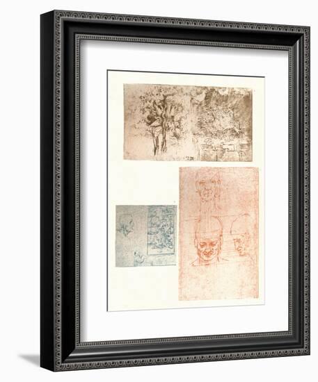 Three drawings, c1472-c1519 (1883)-Leonardo Da Vinci-Framed Giclee Print