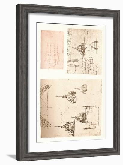 Three drawings of Milan Cathedral, c1472-c1519 (1883)-Leonardo Da Vinci-Framed Giclee Print