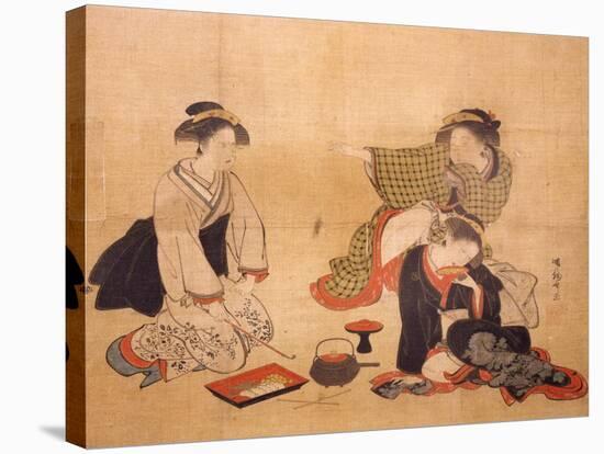 Three Drunken Women-Isoda Koryusai-Stretched Canvas