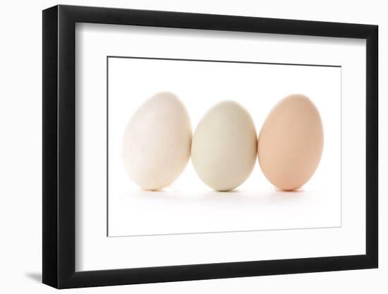 Three Eggs on White Background-Matt Freedman-Framed Photographic Print