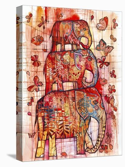 Three Elephants-Oxana Zaika-Stretched Canvas