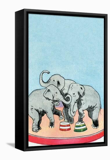 Three Elephants-Julia Letheld Hahn-Framed Stretched Canvas