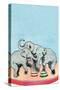 Three Elephants-Julia Letheld Hahn-Stretched Canvas