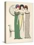 Three Evening Dresses from 'Les Robes De Paul Poiret' Pub. 1908 (Pochoir Print)-Paul Iribe-Stretched Canvas