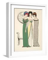 Three Evening Dresses from 'Les Robes De Paul Poiret' Pub. 1908 (Pochoir Print)-Paul Iribe-Framed Giclee Print