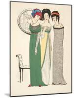 Three Evening Dresses from 'Les Robes De Paul Poiret' Pub. 1908 (Pochoir Print)-Paul Iribe-Mounted Giclee Print