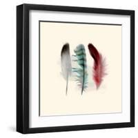 Three Feather Study 1-Evangeline Taylor-Framed Art Print