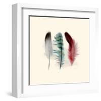 Three Feather Study 1-Evangeline Taylor-Framed Art Print