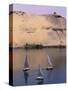 Three Feluccas on the River Nile, Aswan, Nubia, Egypt, North Africa, Africa-Sylvain Grandadam-Stretched Canvas