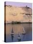 Three Feluccas on the River Nile, Aswan, Nubia, Egypt, North Africa, Africa-Sylvain Grandadam-Stretched Canvas