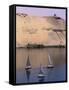Three Feluccas on the River Nile, Aswan, Nubia, Egypt, North Africa, Africa-Sylvain Grandadam-Framed Stretched Canvas