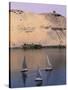 Three Feluccas on the River Nile, Aswan, Nubia, Egypt, North Africa, Africa-Sylvain Grandadam-Stretched Canvas