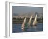 Three Feluccas Sailing on the River Nile, Egypt, North Africa, Africa-Thouvenin Guy-Framed Photographic Print