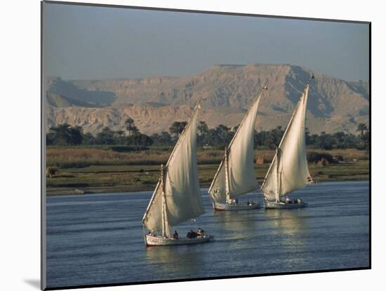 Three Feluccas Sailing on the River Nile, Egypt, North Africa, Africa-Thouvenin Guy-Mounted Photographic Print