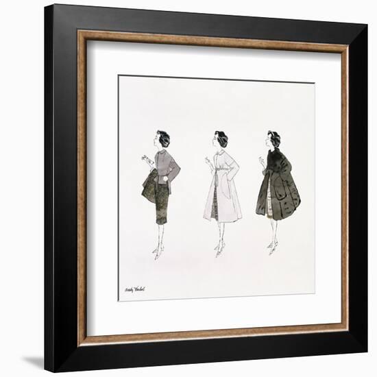 Three Female Fashion Figures, c. 1959-Andy Warhol-Framed Art Print