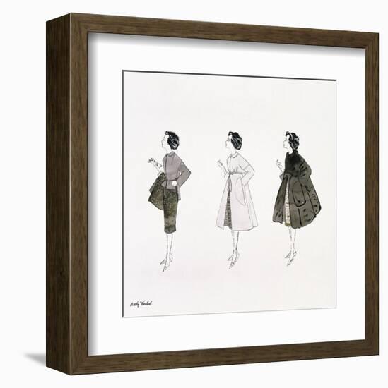 Three Female Fashion Figures, c. 1959-Andy Warhol-Framed Art Print