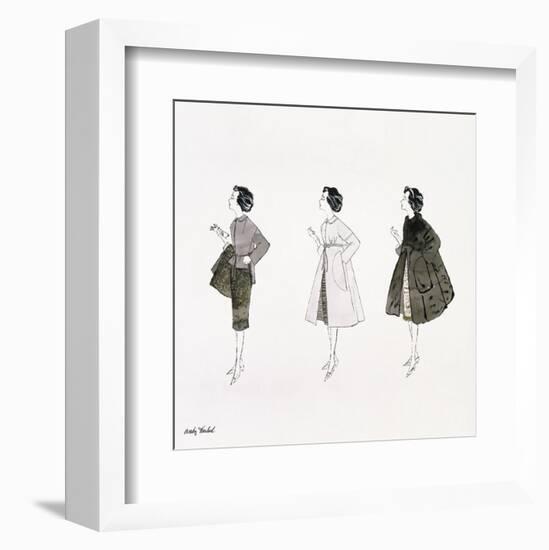 Three Female Fashion Figures, c. 1959-Andy Warhol-Framed Art Print