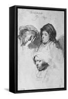 Three Female Heads with One Sleeping, 1637-Rembrandt van Rijn-Framed Stretched Canvas