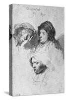 Three Female Heads with One Sleeping, 1637-Rembrandt van Rijn-Stretched Canvas