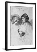 Three Female Heads with One Sleeping, 1637-Rembrandt van Rijn-Framed Giclee Print