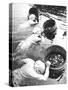 Three Female Mikimoto Pearl Divers with Buckets as They Prepare to Dive Down 20Ft. for Oysters-Alfred Eisenstaedt-Stretched Canvas