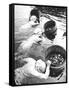 Three Female Mikimoto Pearl Divers with Buckets as They Prepare to Dive Down 20Ft. for Oysters-Alfred Eisenstaedt-Framed Stretched Canvas