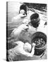 Three Female Mikimoto Pearl Divers with Buckets as They Prepare to Dive Down 20Ft. for Oysters-Alfred Eisenstaedt-Stretched Canvas