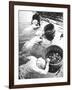 Three Female Mikimoto Pearl Divers with Buckets as They Prepare to Dive Down 20Ft. for Oysters-Alfred Eisenstaedt-Framed Photographic Print