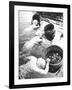 Three Female Mikimoto Pearl Divers with Buckets as They Prepare to Dive Down 20Ft. for Oysters-Alfred Eisenstaedt-Framed Photographic Print