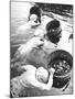 Three Female Mikimoto Pearl Divers with Buckets as They Prepare to Dive Down 20Ft. for Oysters-Alfred Eisenstaedt-Mounted Photographic Print