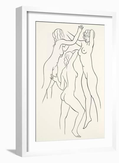 Three Female Nudes, 1938-Eric Gill-Framed Giclee Print