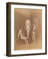 Three Female Nudes, C.1883 (B/W Photo)-Thomas Cowperthwait Eakins-Framed Giclee Print