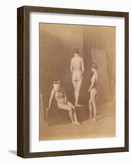 Three Female Nudes, C.1883 (B/W Photo)-Thomas Cowperthwait Eakins-Framed Giclee Print