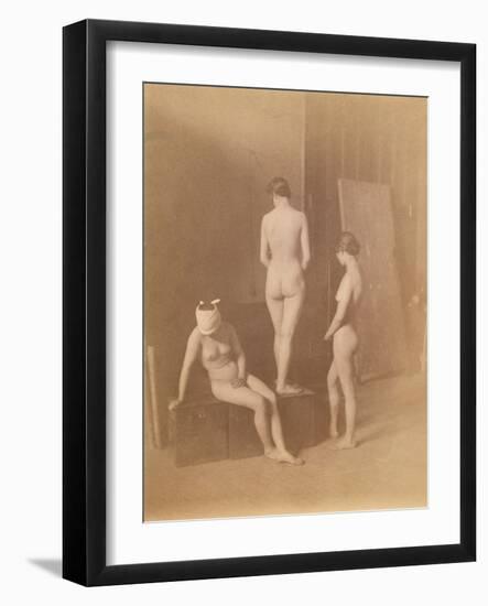 Three Female Nudes, C.1883 (B/W Photo)-Thomas Cowperthwait Eakins-Framed Giclee Print