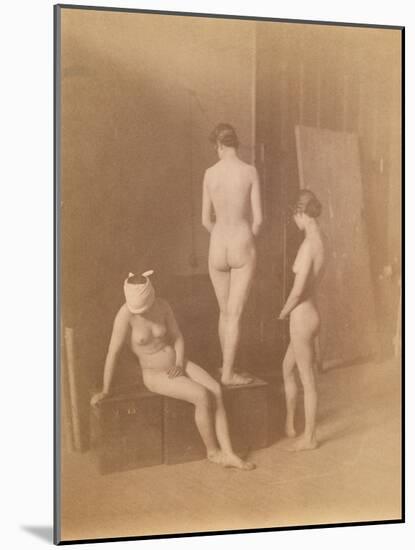Three Female Nudes, C.1883 (B/W Photo)-Thomas Cowperthwait Eakins-Mounted Giclee Print