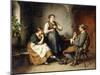 Three Figures in an Interior (Oil on Canvas)-Heinrich Hirt-Mounted Giclee Print