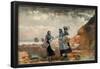 Three Fisher Girls, Tynemouth. Dated: 1881. Dimensions: sheet: 29.85 × 48.9 cm (11 3/4 × 19 1/4 ...-Winslow Homer-Framed Poster