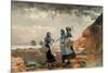 Three Fisher Girls, Tynemouth. Dated: 1881. Dimensions: sheet: 29.85 × 48.9 cm (11 3/4 × 19 1/4 ...-Winslow Homer-Mounted Poster