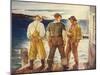 Three Fishermen, 1938 (Oil on Panel)-Newell Convers Wyeth-Mounted Giclee Print