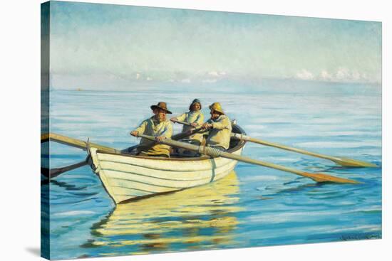 Three Fishermen in a Boat-Michael Ancher-Stretched Canvas