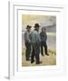 Three fishermen on the beach at Skagen-Michael Ancher-Framed Premium Giclee Print