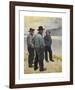 Three fishermen on the beach at Skagen-Michael Ancher-Framed Premium Giclee Print