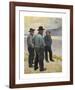 Three fishermen on the beach at Skagen-Michael Ancher-Framed Premium Giclee Print