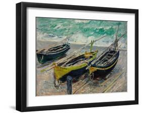 Three Fishing Boats, 1886-Claude Monet-Framed Giclee Print