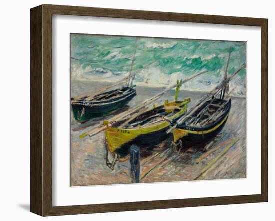 Three Fishing Boats, 1886-Claude Monet-Framed Giclee Print