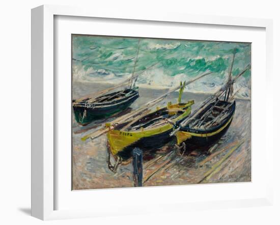 Three Fishing Boats, 1886-Claude Monet-Framed Giclee Print
