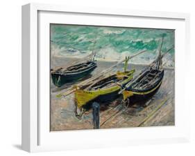 Three Fishing Boats, 1886-Claude Monet-Framed Giclee Print